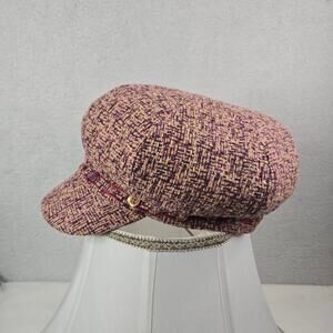 L.E.I. Womens News Boy Hat Tweed Wool Blend Vintage Y2K Medium 22" 7 - 71/4